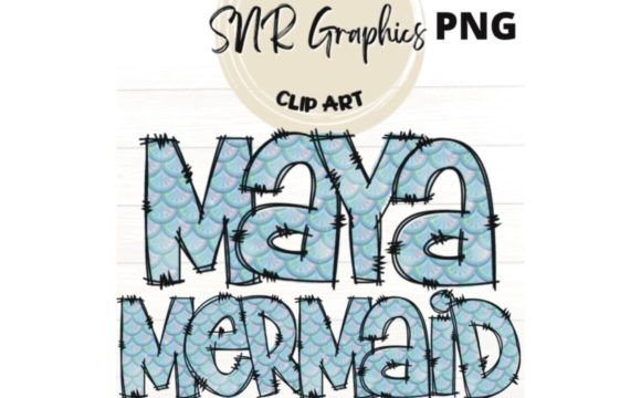 Download Blue Mermaid Doodle Letters - Premium Bundle