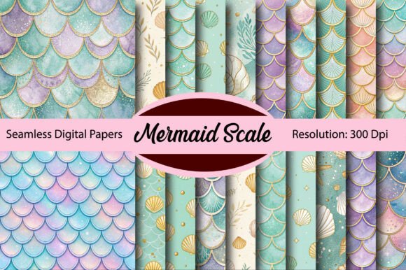 Download Mermaid Scale Seamless Digital Paper - Mermaid scale Collection