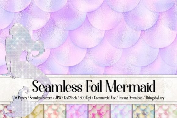 Download Seamless Foil Mermaid Scale Papers - Mermaid scale Collection