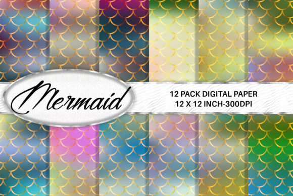Download Colorful Mermaid Scales Digital Paper - Mermaid scale Collection