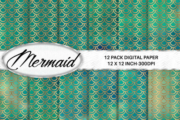 Download Green Mermaid Scales Digital Paper - Mermaid scale Collection