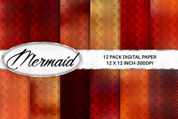Download Red Mermaid Scales Digital Paper - Mermaid scale Collection