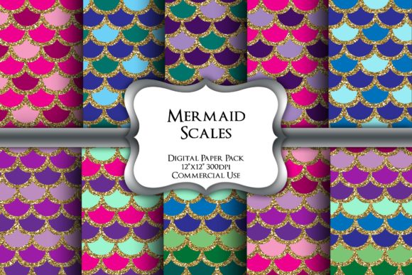 Download Mermaid Scales Digital Paper Pack - Mermaid scale Collection