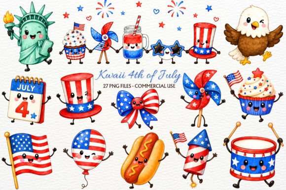 Download Kawaii 4th of July Nursery Clipart PNG - Nursery clipart Collection