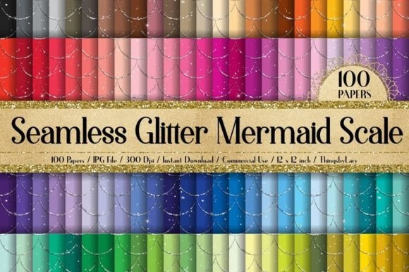Download Seamless Glitter Mermaid Scale Paper - Mermaid scale Collection