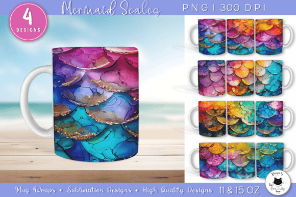 Download Mermaid Scale Mug Wraps | Mermaid PNG - Premium Resources