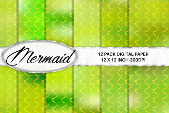 Download Light Green Mermaid Scales Digital Paper - Mermaid scale Collection