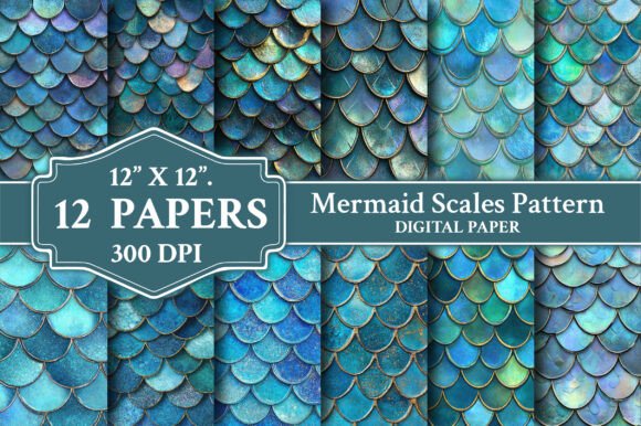 Download Mermaid Scales Pattern Digital Paper - Mermaid scale Collection