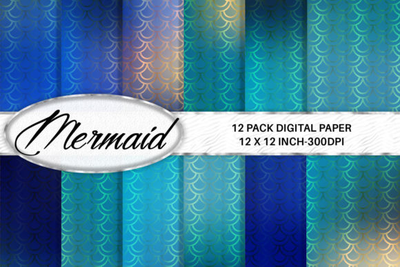 Download Turquoise Mermaid Scales Digital Paper - Mermaid scale Collection