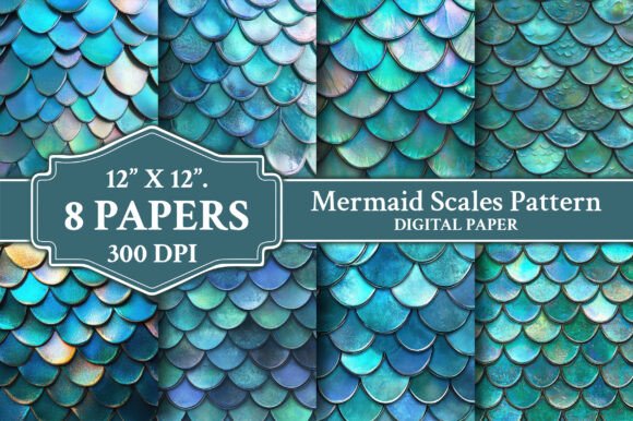Download Mermaid Scales Pattern Digital Paper - Mermaid scale Collection