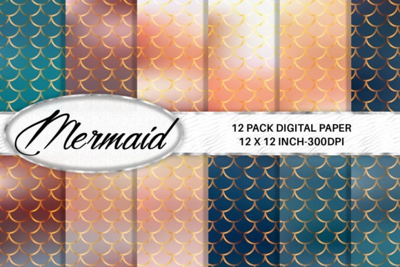 Download Mermaid Scales Digital Paper Background - Mermaid scale Collection