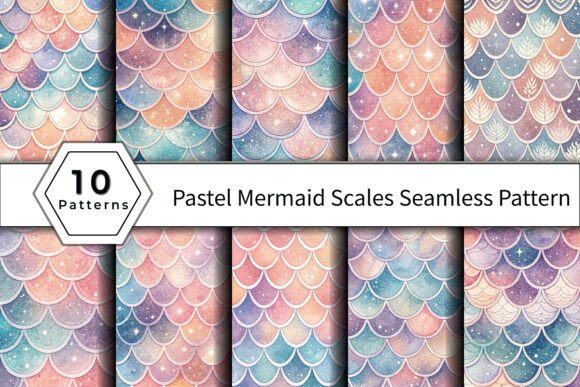 Download Pastel Mermaid Scales Seamless Pattern - Mermaid scale Collection