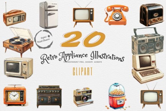 Download Vintage Appliance Love: 20 PNG - Premium Resources