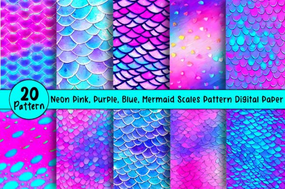 Download Mermaid Scales Pattern Digital Paper - Mermaid scale Collection