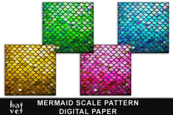 Download Mermaid Scale Digital Paper Bundle PNG - Mermaid scale Collection