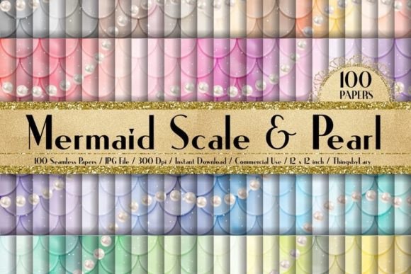Download Seamless Pearl Mermaid Scale Papers - Mermaid scale Collection