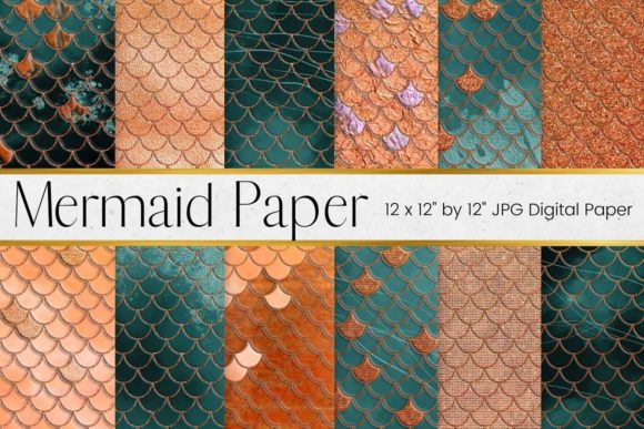 Download Copper Mermaid Scales Paper Pattern - Mermaid scale Collection
