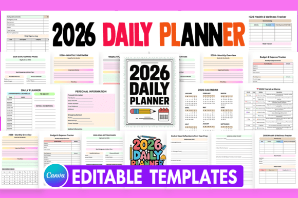 Download 2026 Daily Planner | KDP Canva Template - Premium Resources