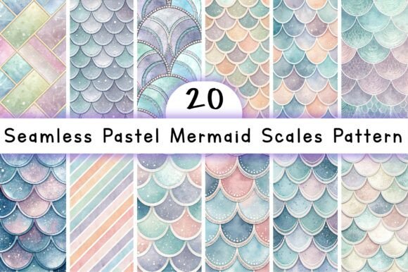 Download Seamless Pastel Mermaid Scales Pattern - Mermaid scale Collection
