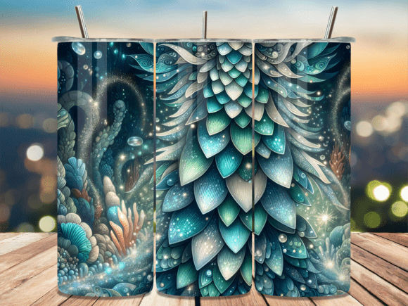 Download Teal Mermaid Scale Ocean Tumbler Wrap - Mermaid scale Collection