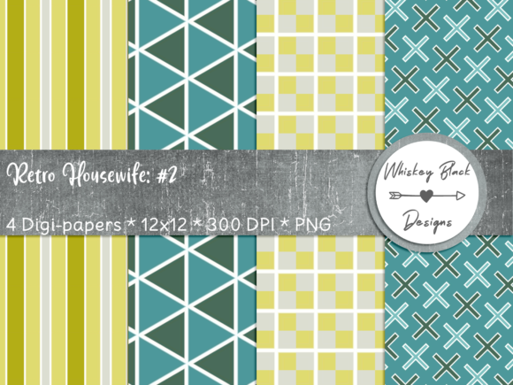 Download Retro Green Blue Yellow Geometric Paper - Geometric paper Collection
