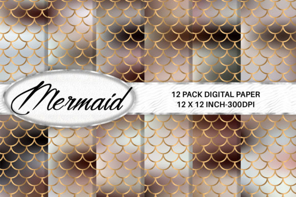 Download Mermaid Scales Digital Paper Background - Mermaid scale Collection