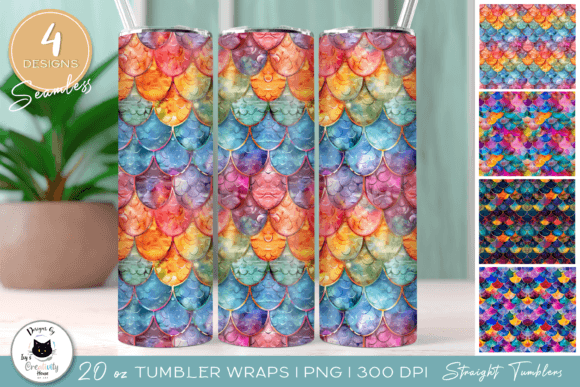 Download Seamless Mermaid Scale Tumbler Wraps - Mermaid scale Collection