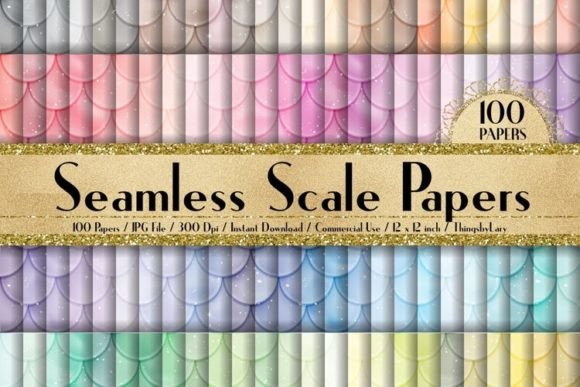 Download Seamless Mermaid Scale Digital Paper - Mermaid scale Collection